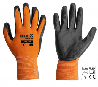 Rękawice ochronne NITROX ORANGE nitryl, rozmiar 11