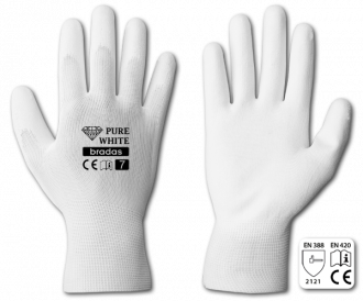 Rękawice ochronne PURE WHITE poliuretan, rozmiar 9, LUZ