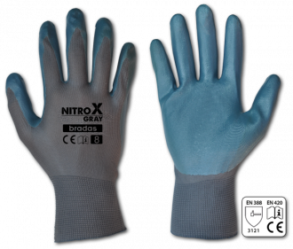 Rękawice ochronne NITROX GRAY nitryl, rozmiar 9,