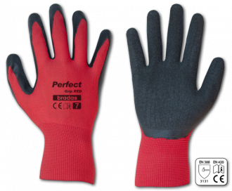 Rękawice ochronne PERFECT GRIP RED lateks, rozmiar 8
