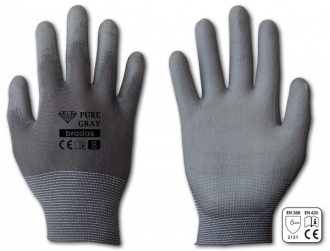 Rękawice ochronne PURE GRAY poliuretan, rozmiar 8